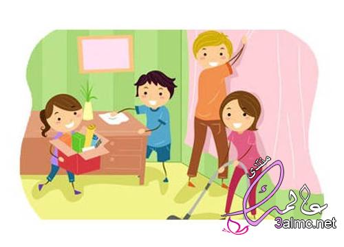 علم الأطفال للمساعدة في الأعمال المنزلية